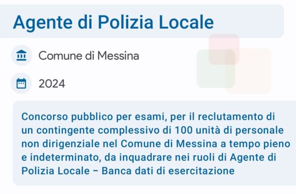 Quiz Concorso Comune Di Messina Agente Polizia Locale 2024