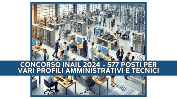 CONCORSO INAIL 2024 - 577 POSTI PER VARI PROFILI AMMINISTRATIVI E TECNICI (1500 x 800 px)