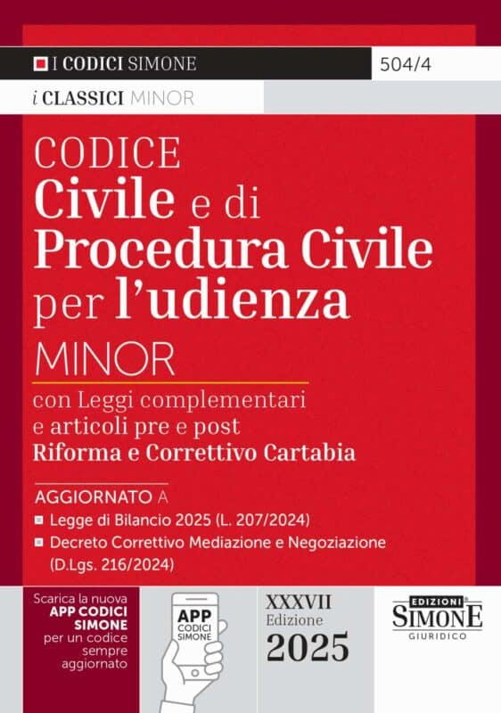 Codice Civile e di Procedura Civile per l’udienza Minor