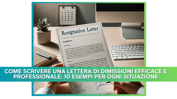 Come scrivere una lettera di dimissioni efficace e professionale: 10 esempi per ogni situazione