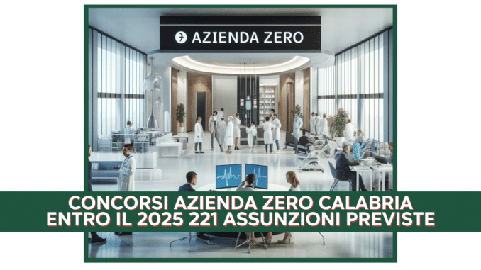 Concorsi Azienda Zero Calabria 2025 - 221 assunzioni previste