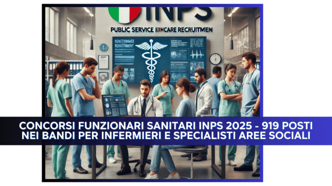 Concorsi Funzionari Sanitari INPS 2025 - 919 posti nei bandi per infermieri e specialisti aree sociali