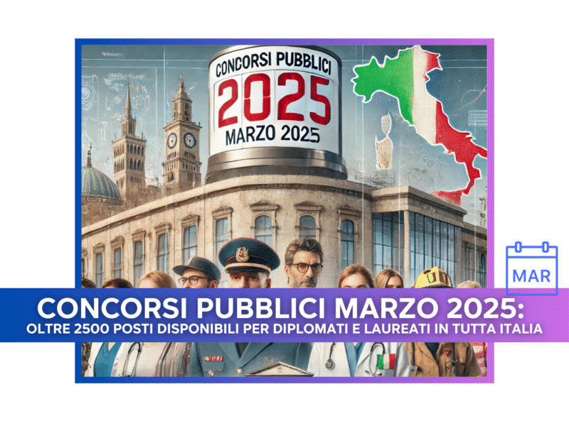 Concorsi Pubblici Marzo 2025: Oltre 2500 posti disponibili per diplomati e laureati in tutta Italia