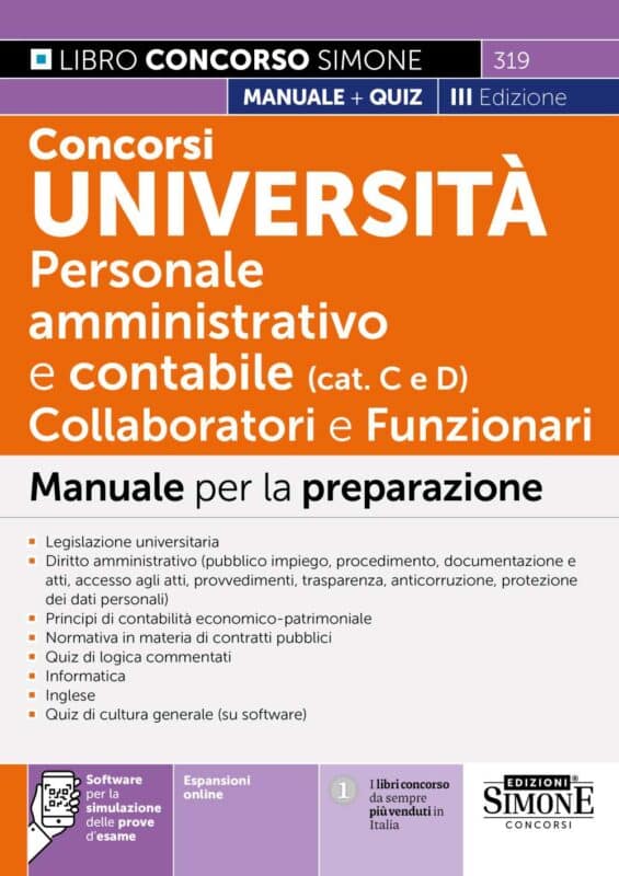 Manuale Concorsi Università per personale amministrativo e contabile (categorie C e D) – Per tutte le prove