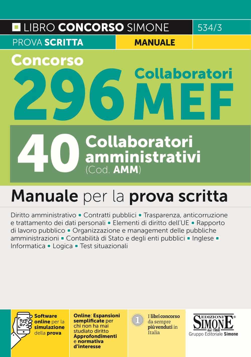 Manuale Concorso MEF 2022 - 296 Collaboratori - Per La Prova Scritta