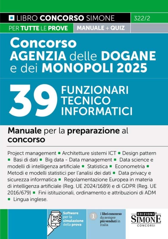 Manuale Concorso Agenzia Dogane Funzionari Tecnici Informatici 2025 – Per la preparazione