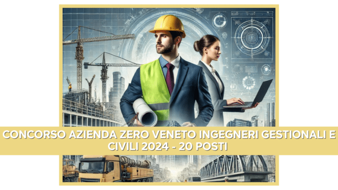 Concorso Azienda Zero Veneto Ingegneri Gestionali e Civili 2024 - 20 posti per laureati