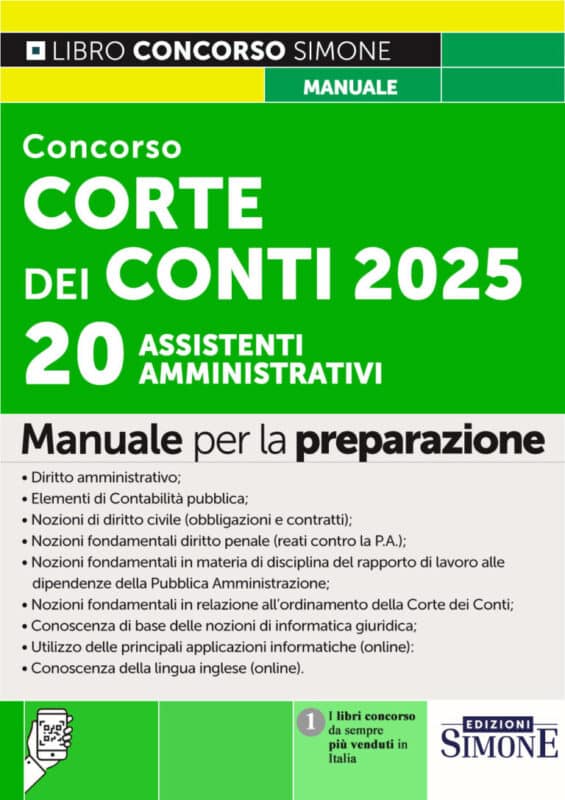 Manuale Corte dei Conti 2025 – 20 Assistenti Amministrativi