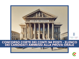 Concorso Corte dei Conti 94 posti - Elenco dei candidati ammessi alla prova orale