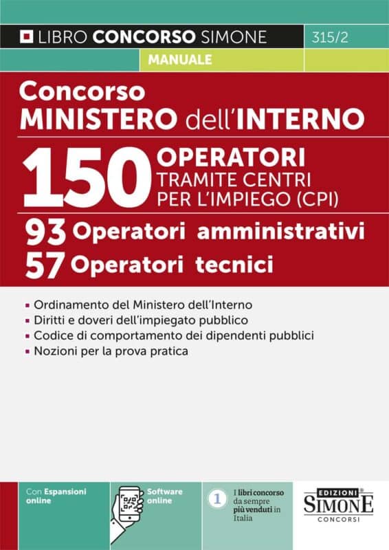 Manuale Concorso 150 Operatori al Ministero dell’Interno tramite CPI