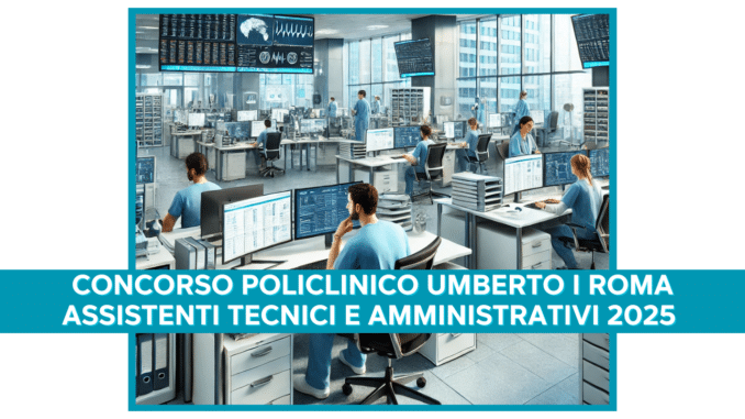 Concorso Policlinico Umberto I Roma Assistenti Tecnici e Amministrativi 2025 - 17 posti per diplomati