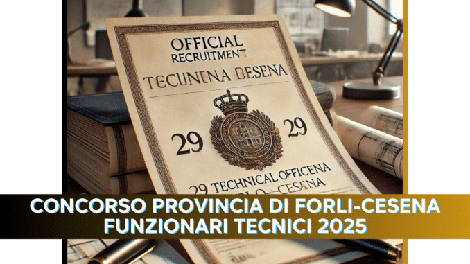 Concorso Provincia di Forli-Cesena Funzionari Tecnici 2025