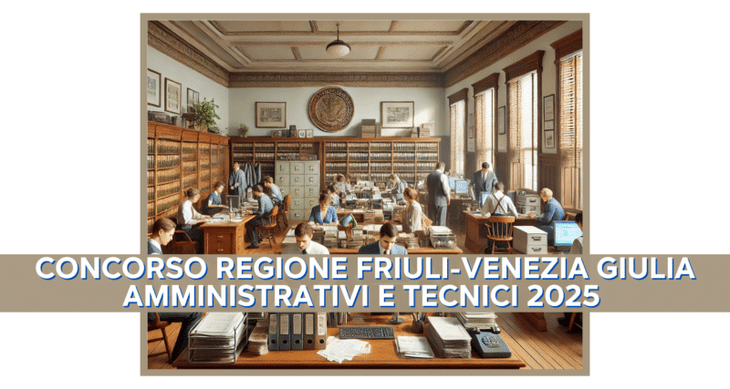 Concorso Regione Friuli-Venezia Giulia Amministrativi e Tecnici 2025 – 44 posti a tempo indeterminato