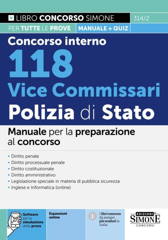 Manuale Concorso interno 118 Vice Commissari Polizia di Stato – Per la preparazione