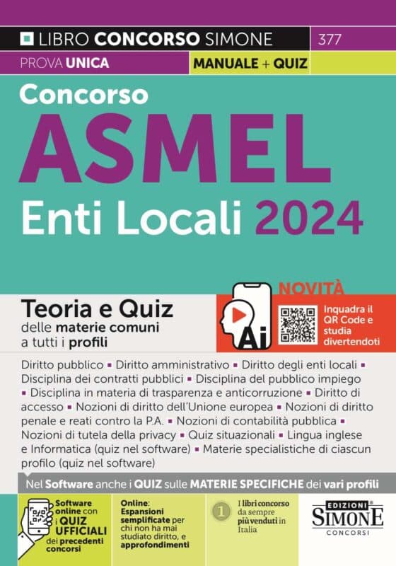 Manuale Concorso ASMEL 2024 per Assunzioni negli Enti Locali