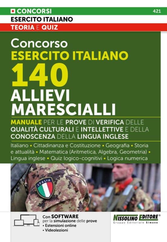 Manuale Concorso Esercito Italiano 140 Allievi Marescialli – Per la preparazione