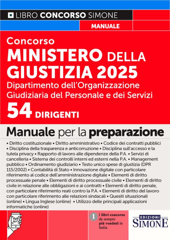 Manuale Concorso Ministero della Giustizia 2025 54 Dirigenti – Per la preparazione