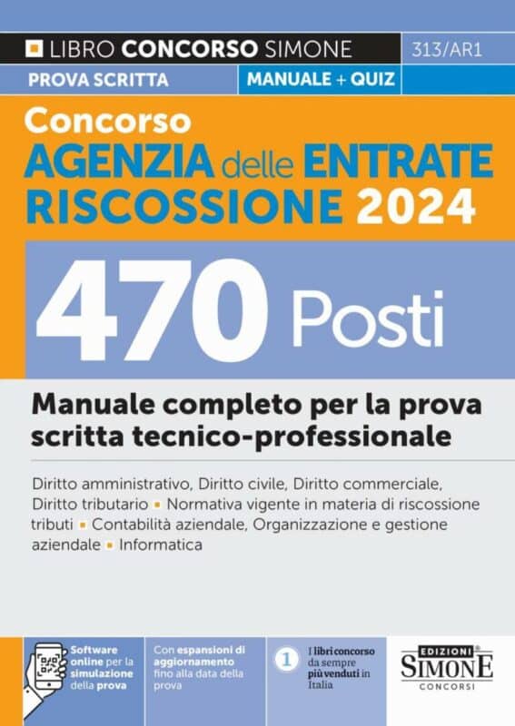 Manuale e Quiz Concorso Agenzia delle Entrate Riscossione 2024 – 470 Posti – Per la prova scritta