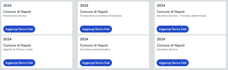 Banche dati di esercitazione Concorso Comune di Napoli 2024