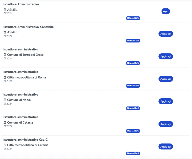 Banche dati per Istruttori Amministrativi