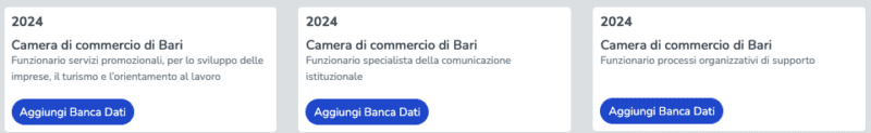 Concorso Camera di Commercio Bari Istruttori e Funzionari banche dati di esercitazione 