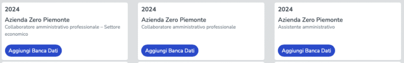 Banche dati di esercitazione per Profili Amministrativi Concorso Azienda Zero Piemonte Profili Amministrativi e Sanitari 2024 