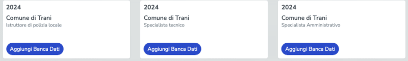 Banche dati di esercitazione per vari profili - Comune di Trani