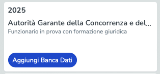 Banca dati di esercitazione - Concorso AGCM per Funzionario in prova con formazione giuridica