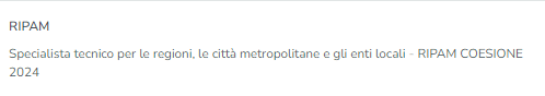 Specialista tecnico per le regioni, le città metropolitane e gli enti locali - RIPAM COESIONE