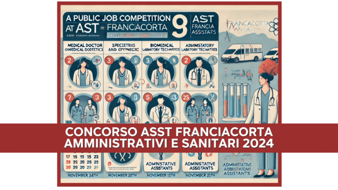 Concorso ASST Franciacorta Amministrativi e Sanitari 2024 - 9 posti riservati ai laureati e diplomati