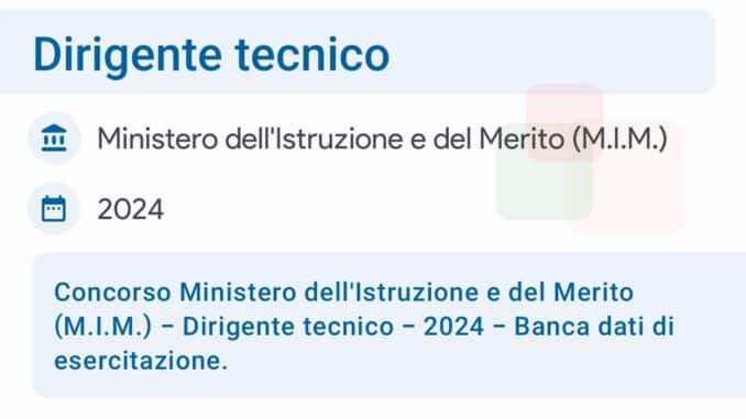 Banca dati Concorso Dirigente tecnico nella scuola