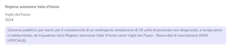 Banca dati vigili del fuoco aosta 2024