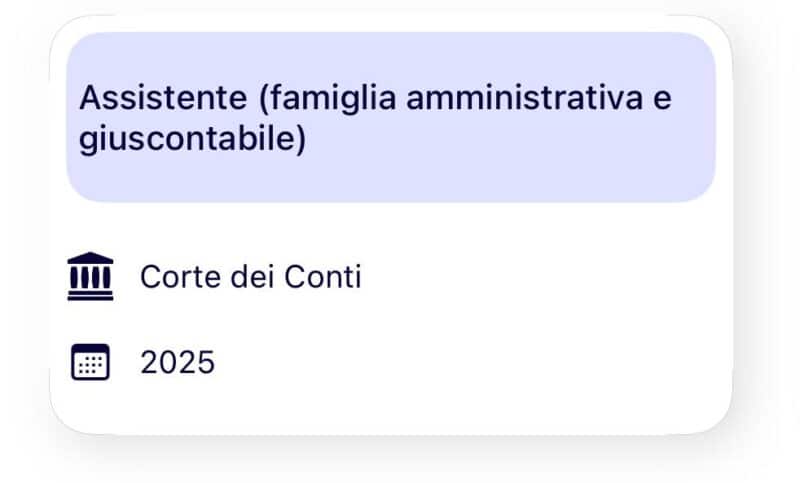 Banca dati di esercitazione - Concorso Corte dei Conti Assistente Amministrativo-Contabile