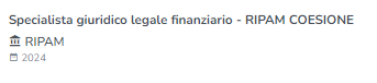 pecialista giuridico legale finanziario - RIPAM COESIONE