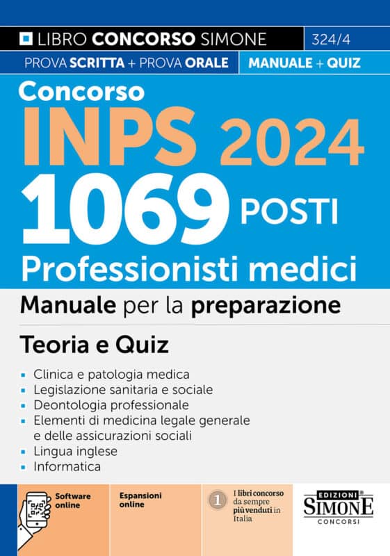 Manuale Concorso Inps 2024 per la preparazione – 1069 Posti Professionisti medici