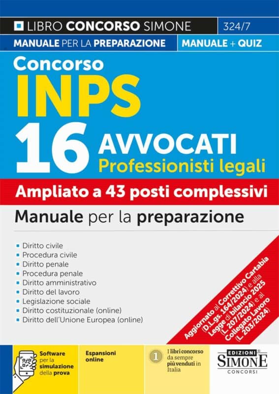 Manuale Concorso INPS – 16/43 Professionisti Legali