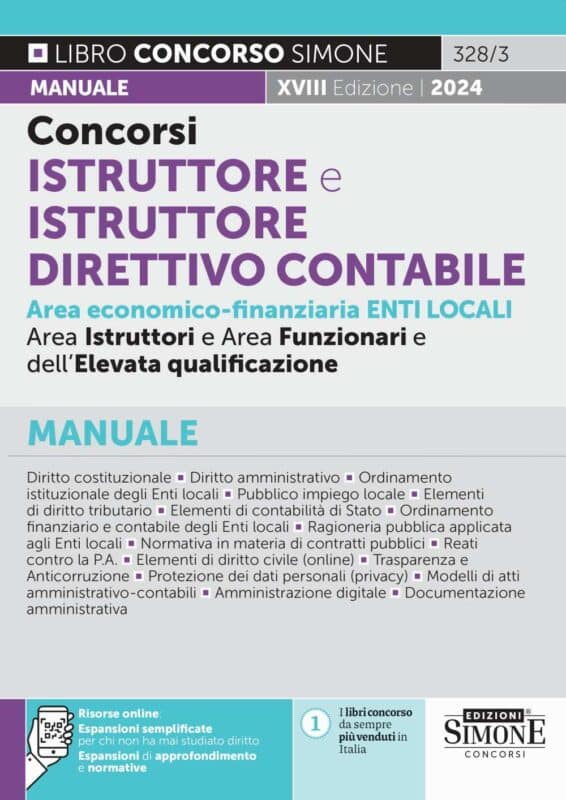 Manuale Concorso Istruttore e Istruttore Direttivo Contabile Area economico-finanziaria Enti Locali categorie C e D – Manuale Completo