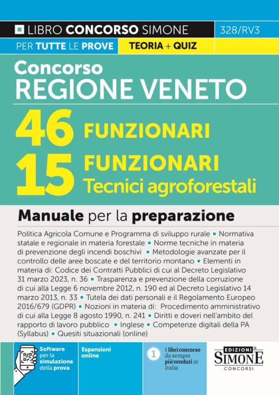 Manuale Concorso Regione Veneto 46 Funzionari – 15 Funzionari Tecnici agroforestali
