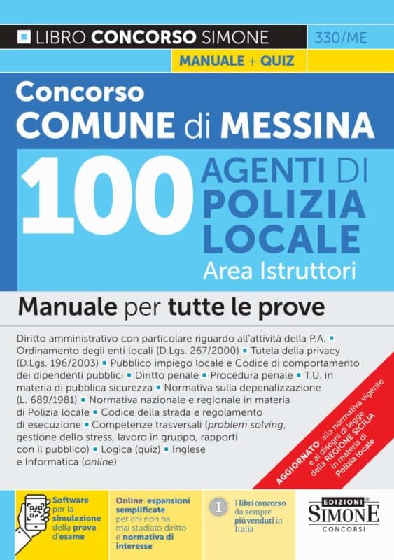 Manuale Concorso Comune di Messina 100 Agenti di Polizia Locale Area Istruttori – Per la preparazione