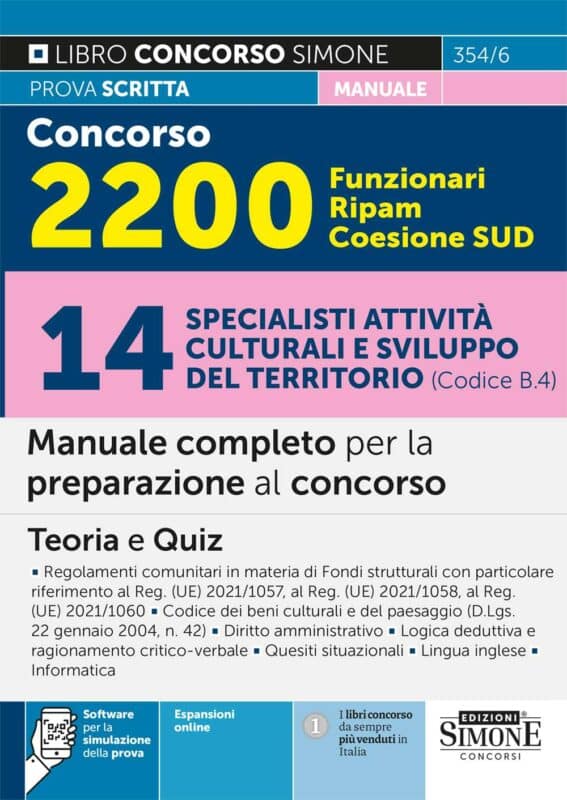 Manuale Concorso 2200 Funzionari Ripam Coesione SUD – 14 Specialisti attività culturali e sviluppo del territorio (Codice B.4)